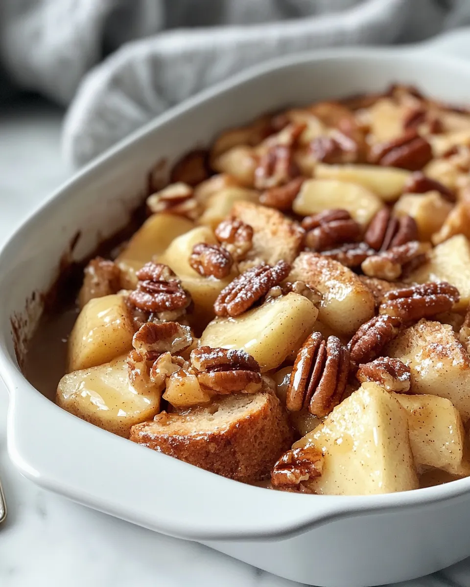 Simple & Irresistible Caramel Pecan Apple French Toast Bake