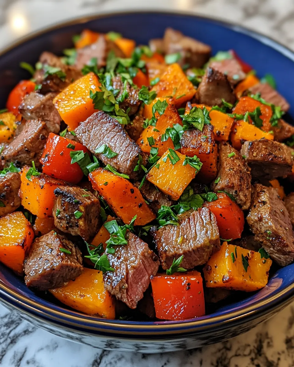 Indulgent Prime Rib Sweet Potato Hash
