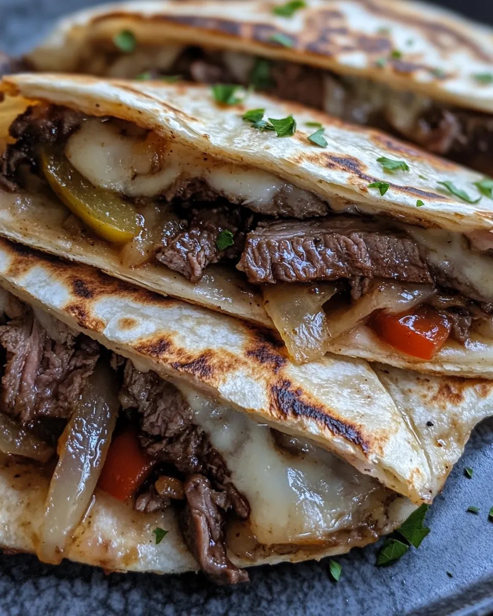 Savory & Cheesy Prime Rib Philly Cheesesteak Quesadillas