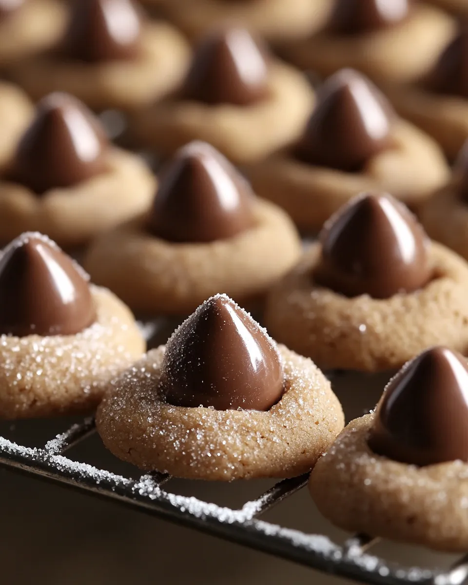 Chocolate Kiss Peanut Butter Blossoms Recipe