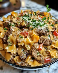 Creamy Steak & Sweet Onion Bell Pepper Bowties 13 0 2 34 1