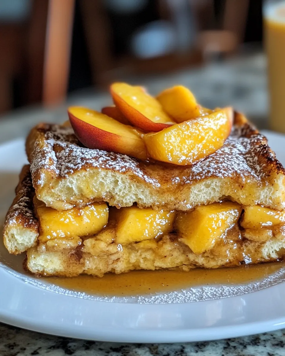 Easy & Delicious Peach Cobbler Overnight French Toast