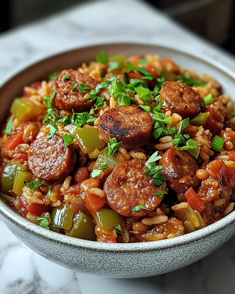 Black Eyed Pea Jambalaya with Turkey Sausage Everyone Will Love