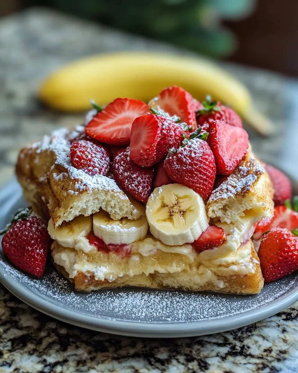 Strawberry Banana Cream Cheese French Toast Bake Everyone Will Love