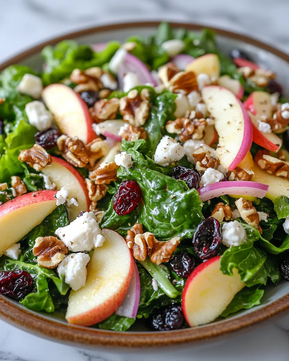 Healthy & Cozy Apple Walnut Winter Greens