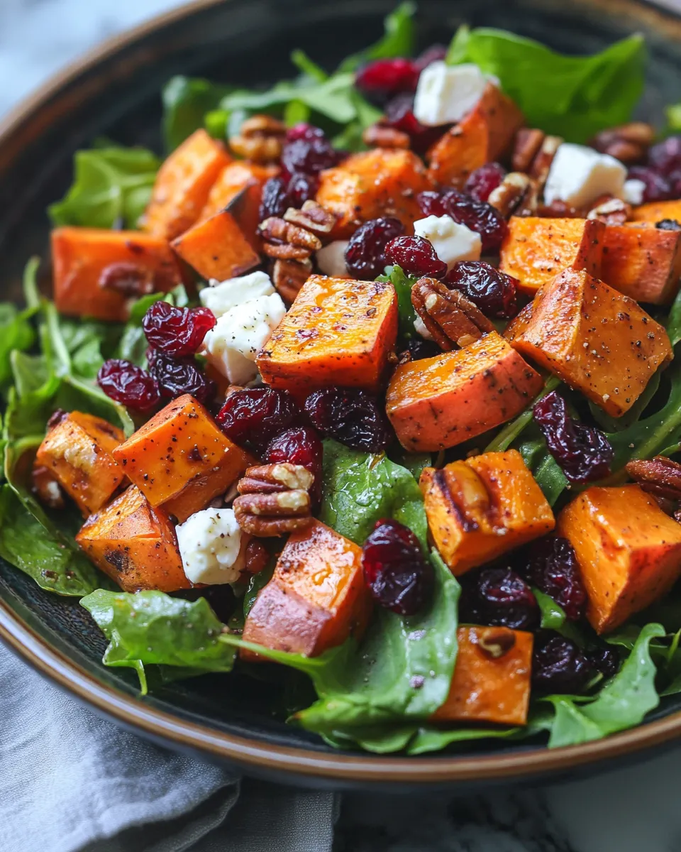 Easy & Flavorful Sweet Potato and Cranberry Salad