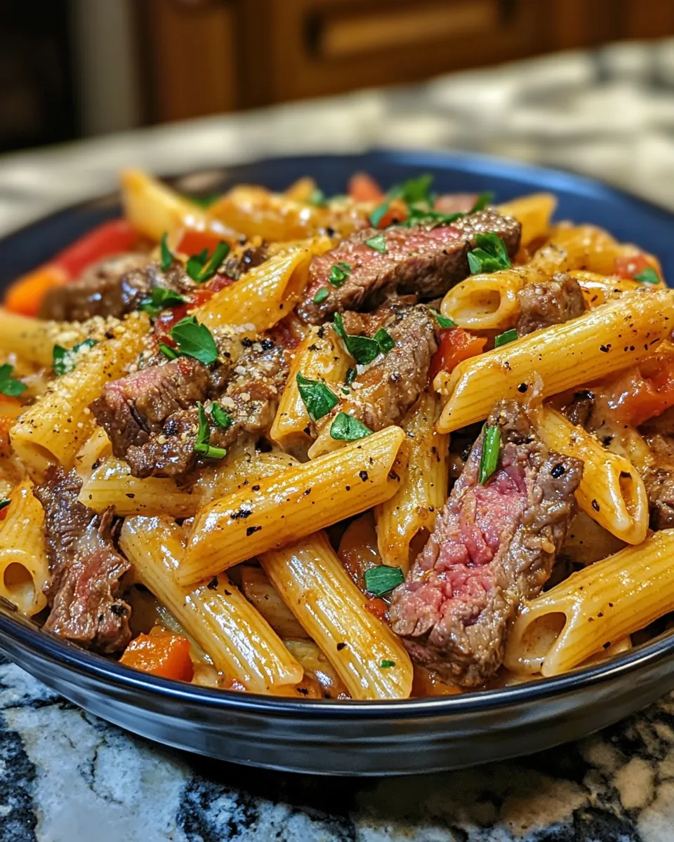 Hearty Prime Rib Cheese Steak Pasta for Family Dinners
