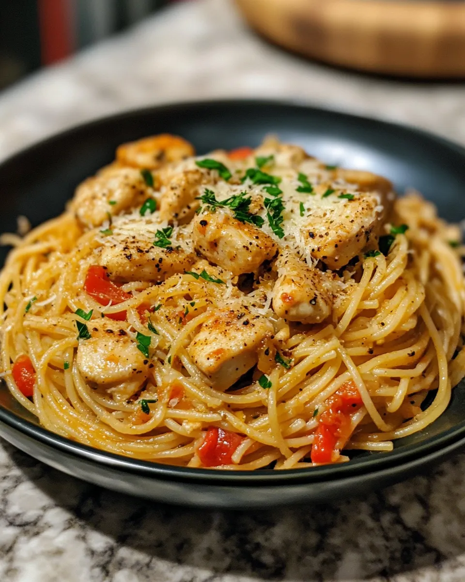 Creamy Cajun Chicken Spaghetti Simple and Delicious