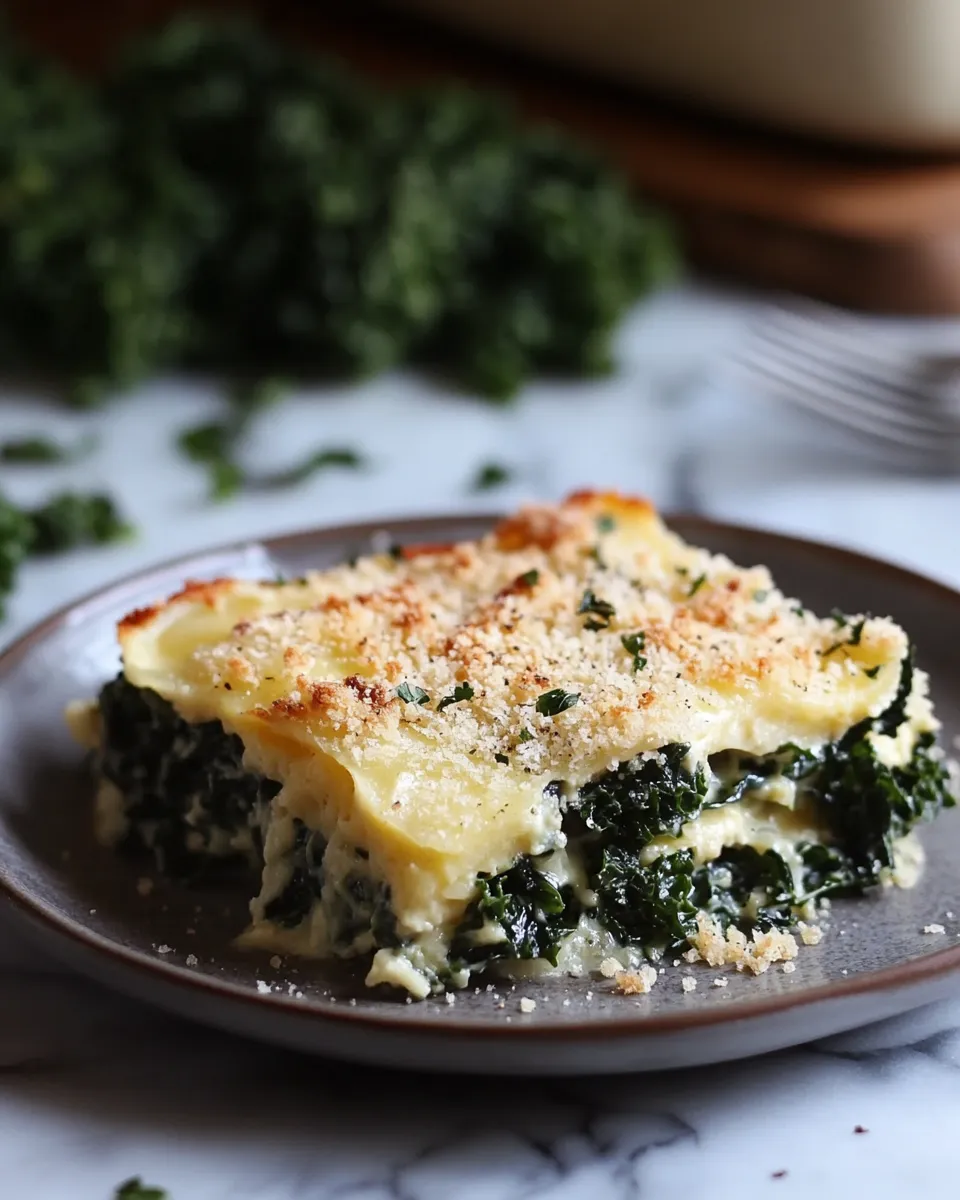Creamy & Cheesy Kale and White Cheddar Bake