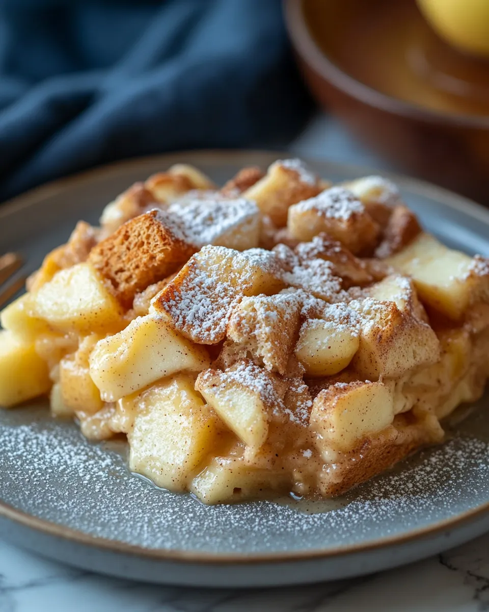 Soft, Sweet & Comforting Apple Cinnamon Bread Pudding Casserole