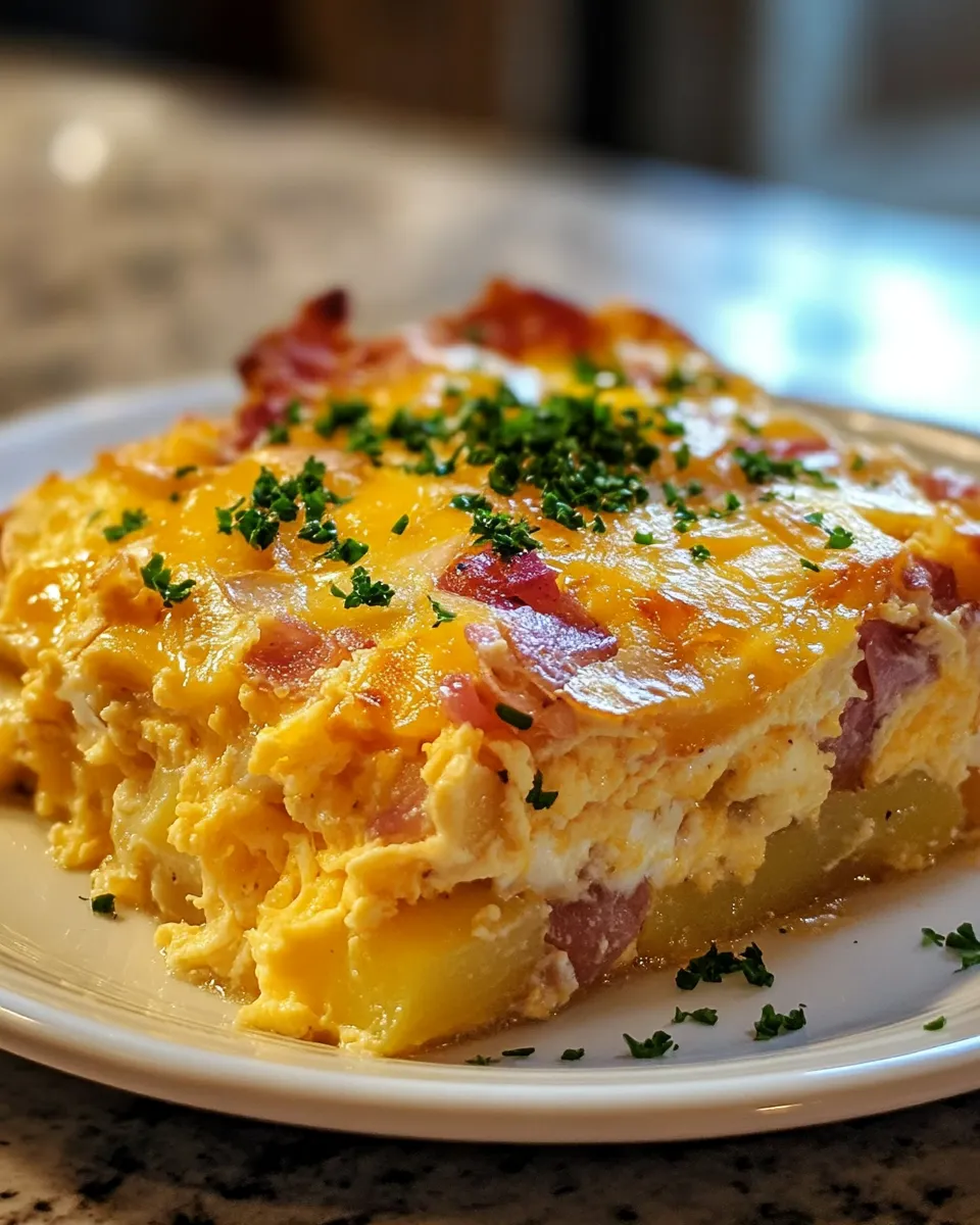 Cheesy & Delicious Loaded Potato and Egg Casserole