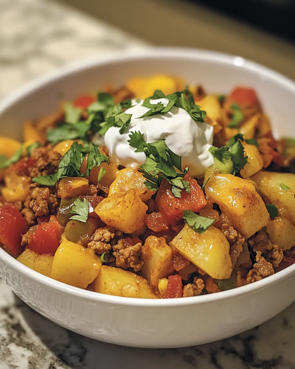 Hearty & Delicious Southwest Turkey Hash Casserole