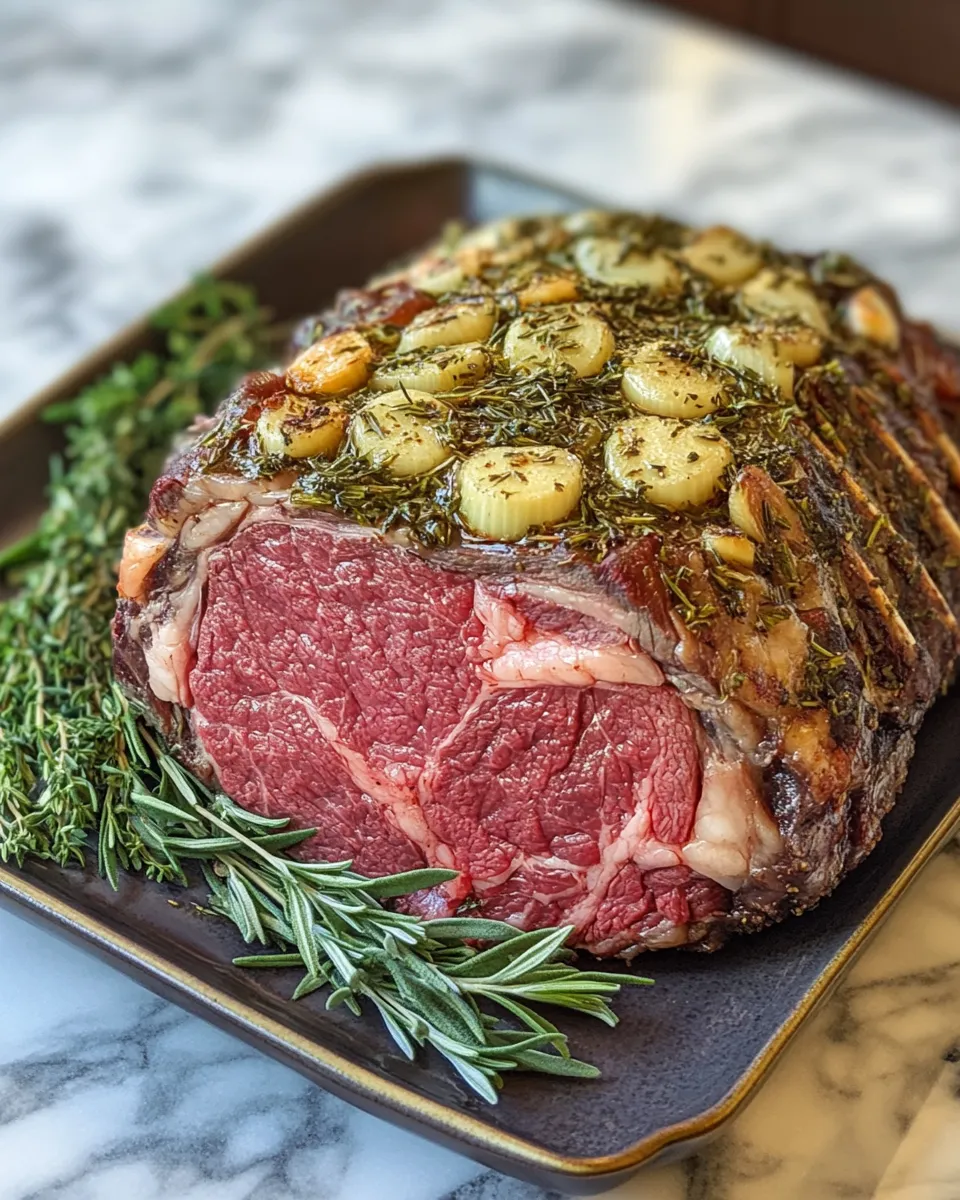 Juicy Garlic and Sage Prime Rib Roast
