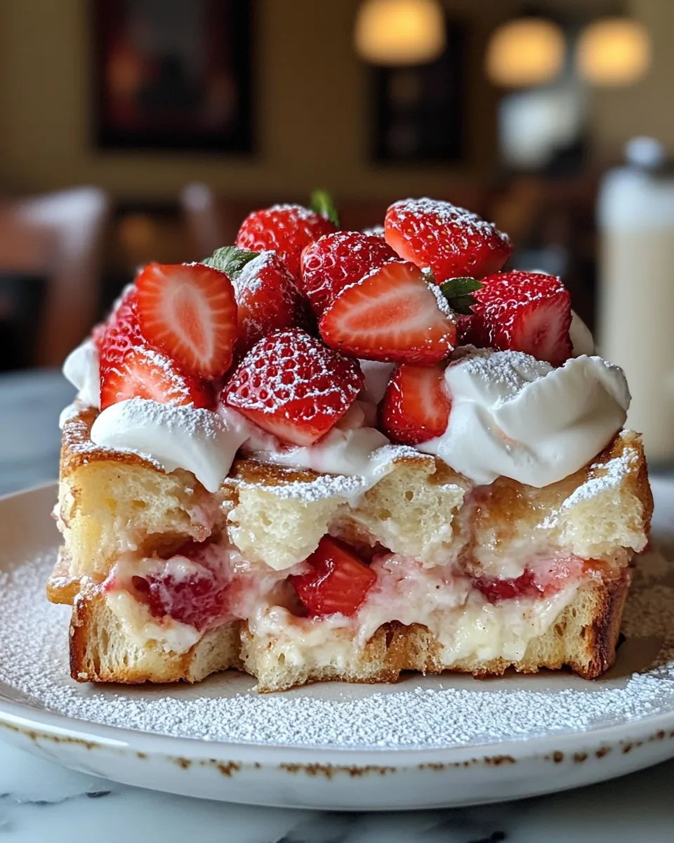 Easy & Delicious Strawberries & Cream French Toast Casserole