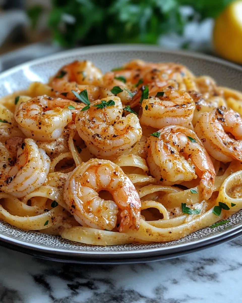Spicy Garlic Creamy Cajun Shrimp Pasta