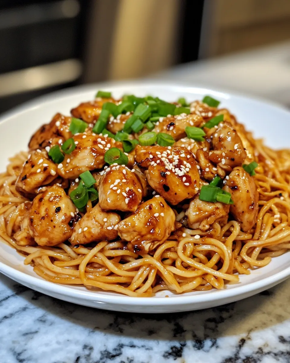 Easy Sticky Garlic Chicken Noodles Ready in 30 Minutes