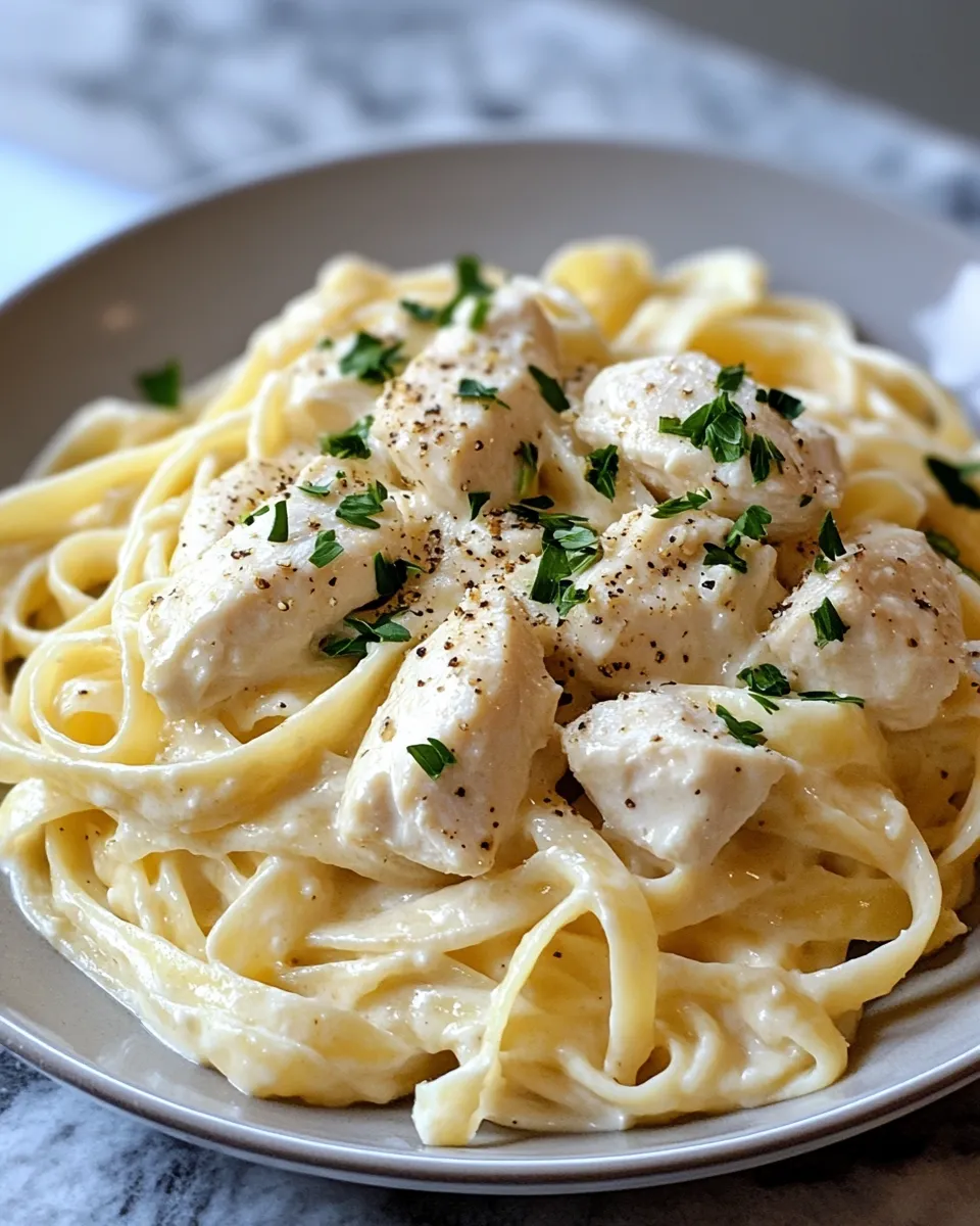 Chicken Fettuccine Alfredo with Garlic & Parmesan