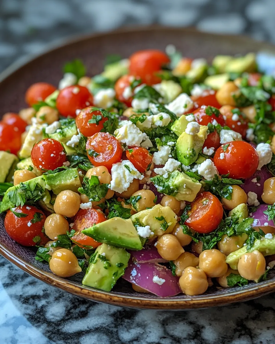 This Chickpea Feta Avocado Salad Is Seriously Addicting