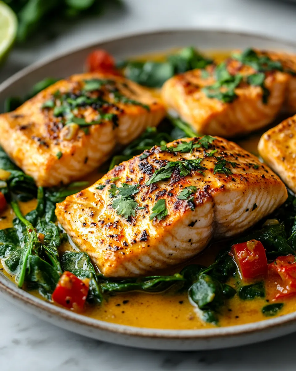 Creamy Coconut Curry Salmon Made in One Pan