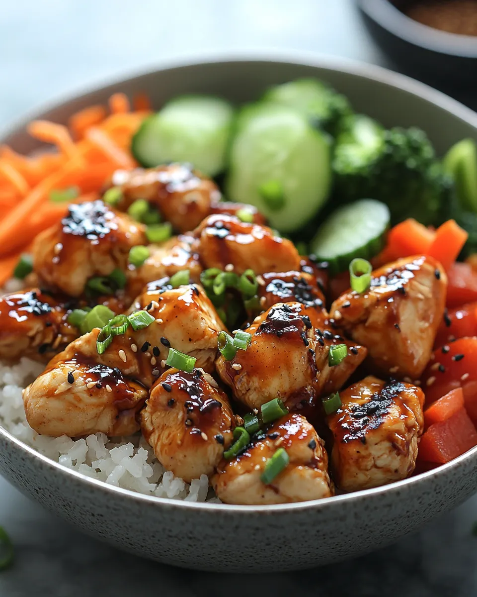 Healthy Honey BBQ Chicken Rice Bowl in 20 Minutes
