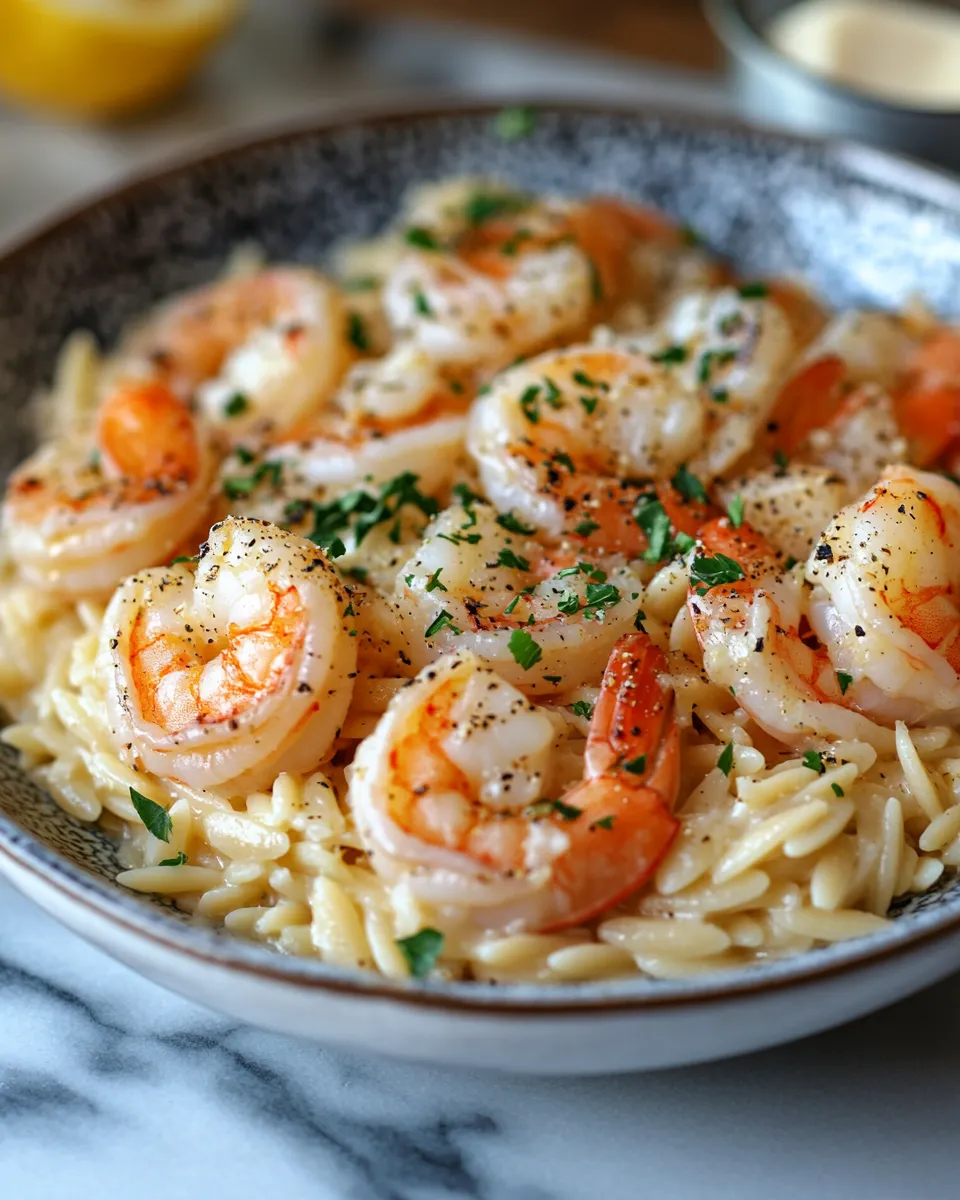One-Pot Parmesan Orzo with Juicy Shrimp