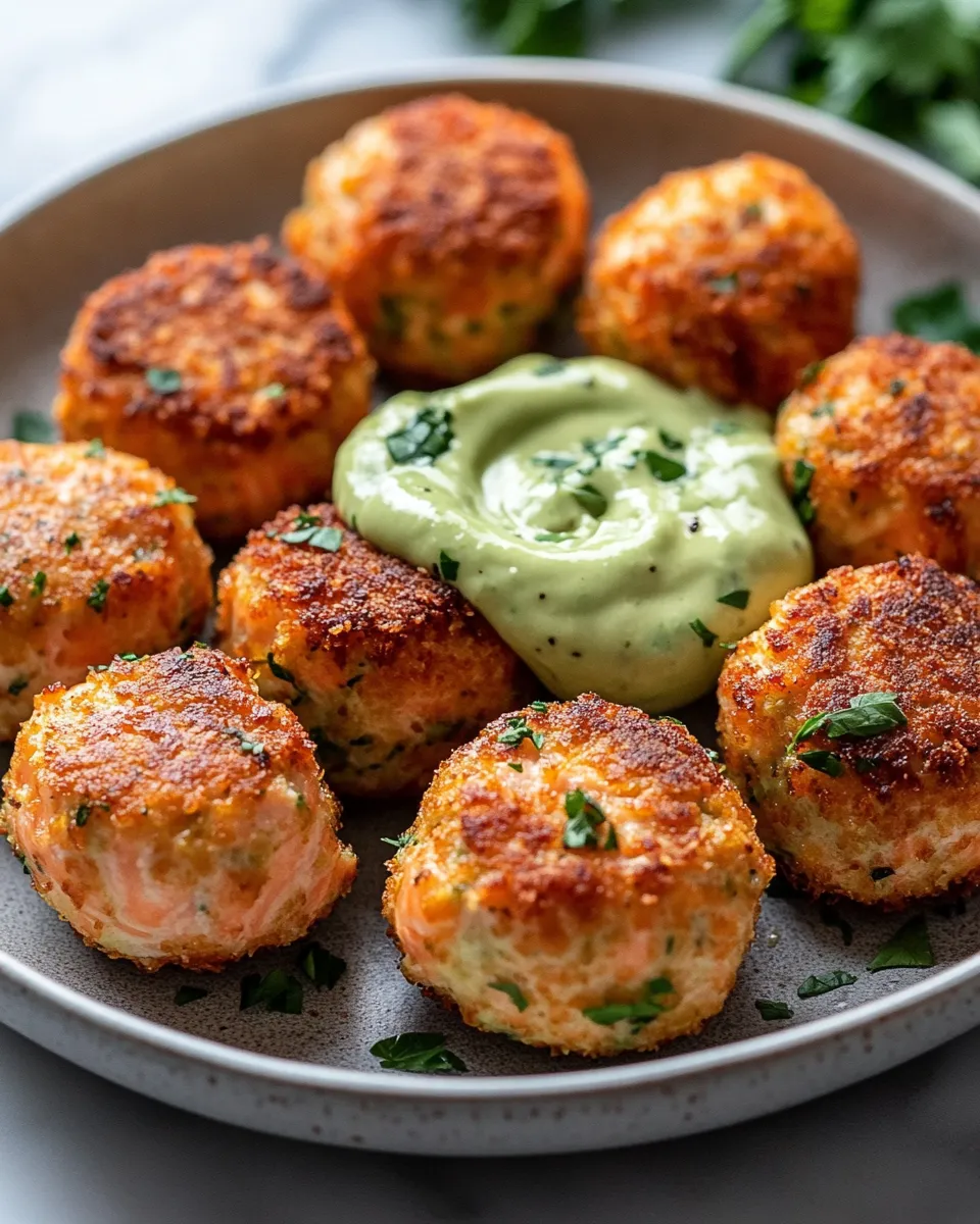 Easy Salmon Balls with Avocado Sauce You’ll Crave
