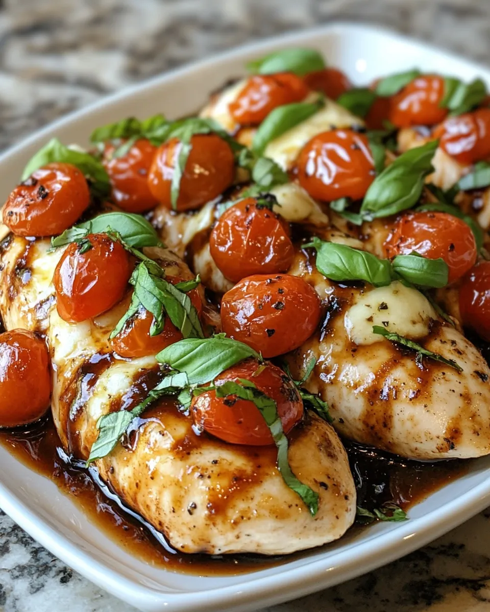 The BEST Balsamic Baked Chicken Breast with Mozzarella Cheese Ever