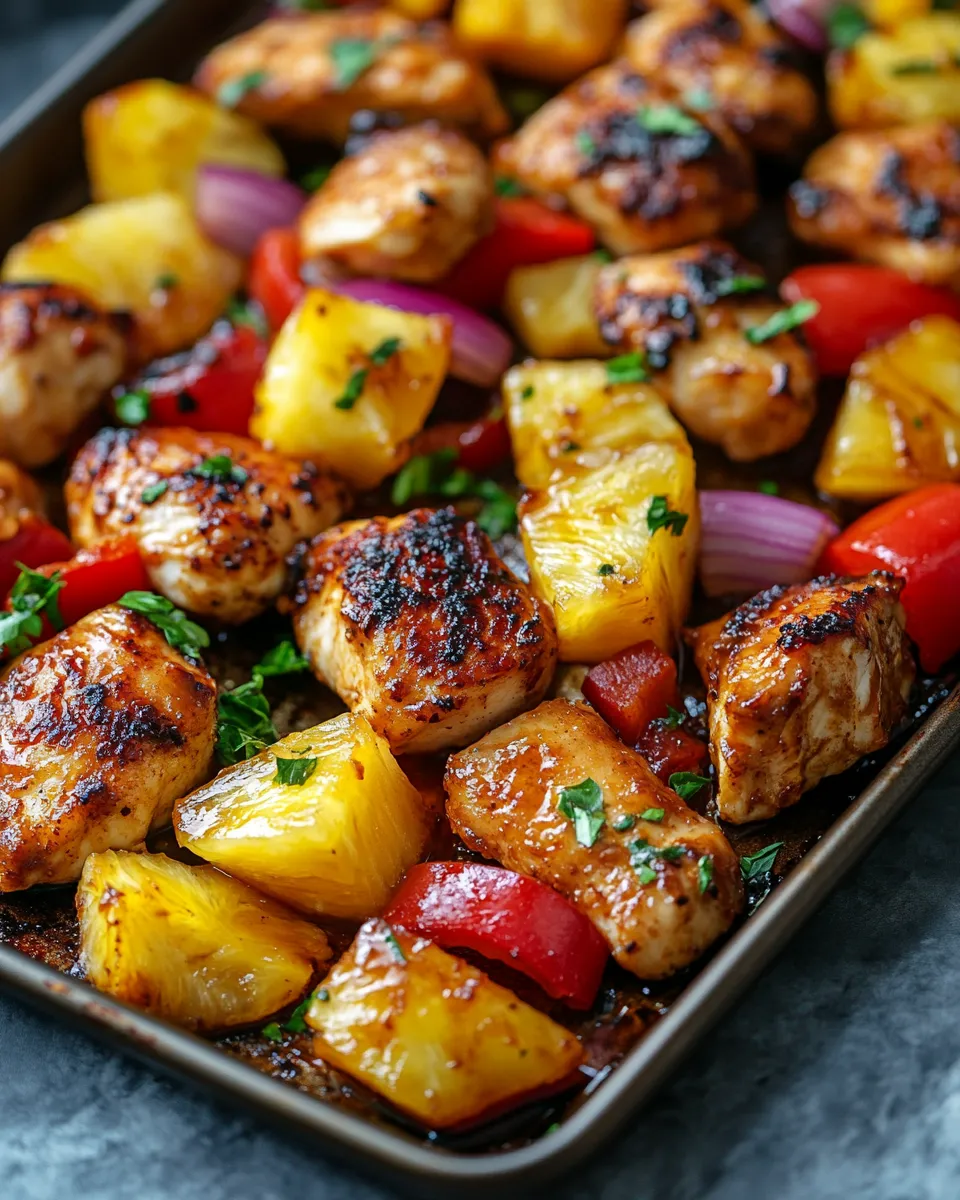 Easy Hawaiian Chicken Sheet Pan Everyone Loves