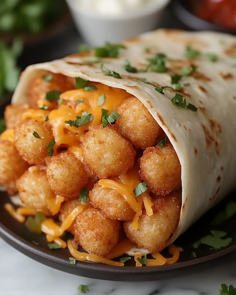 Cheesy Potato Burritos with Crispy Tater Tots That Disappear Fast