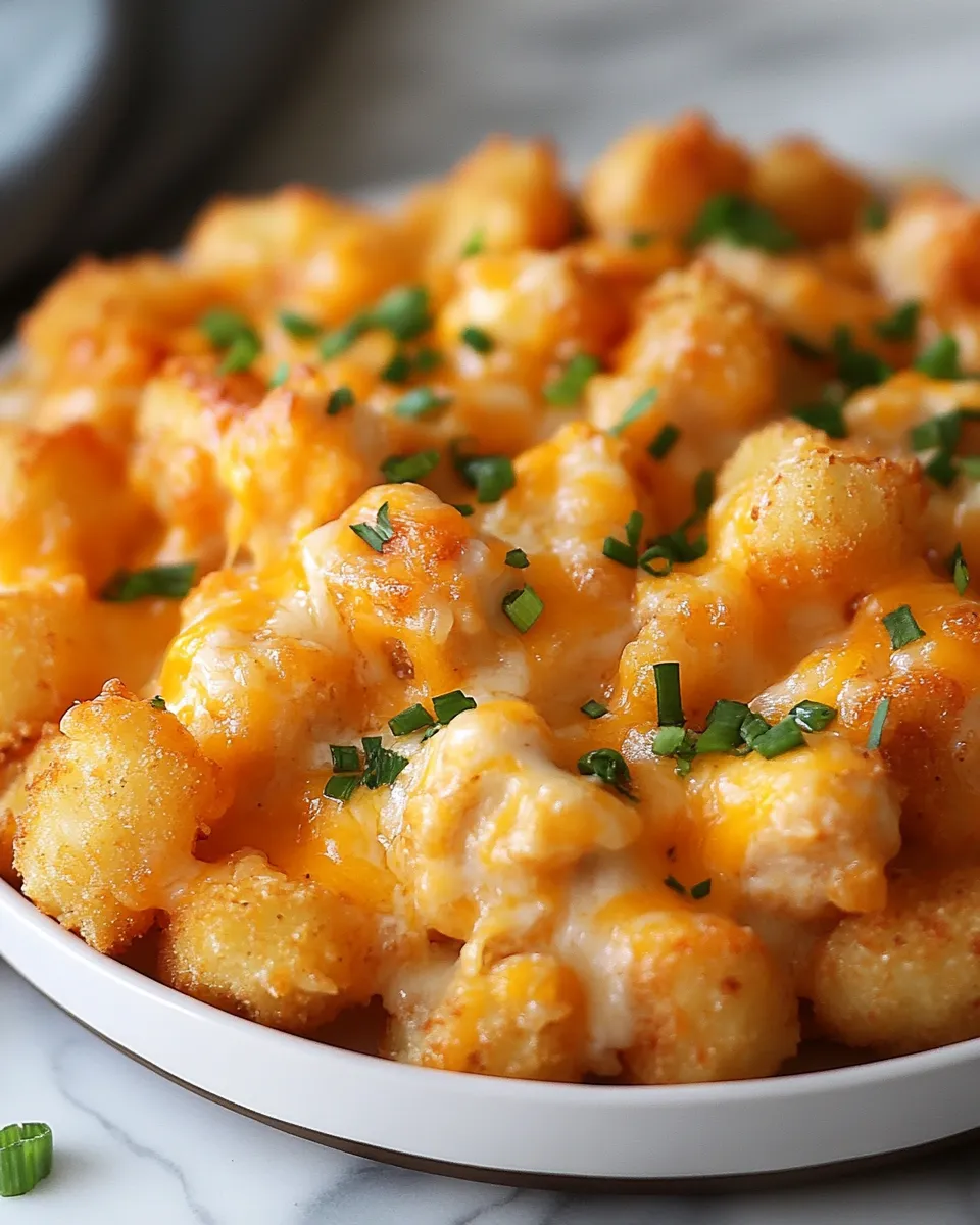 This Cheddar Ranch Chicken Tater Tot Bake Always Gets Seconds