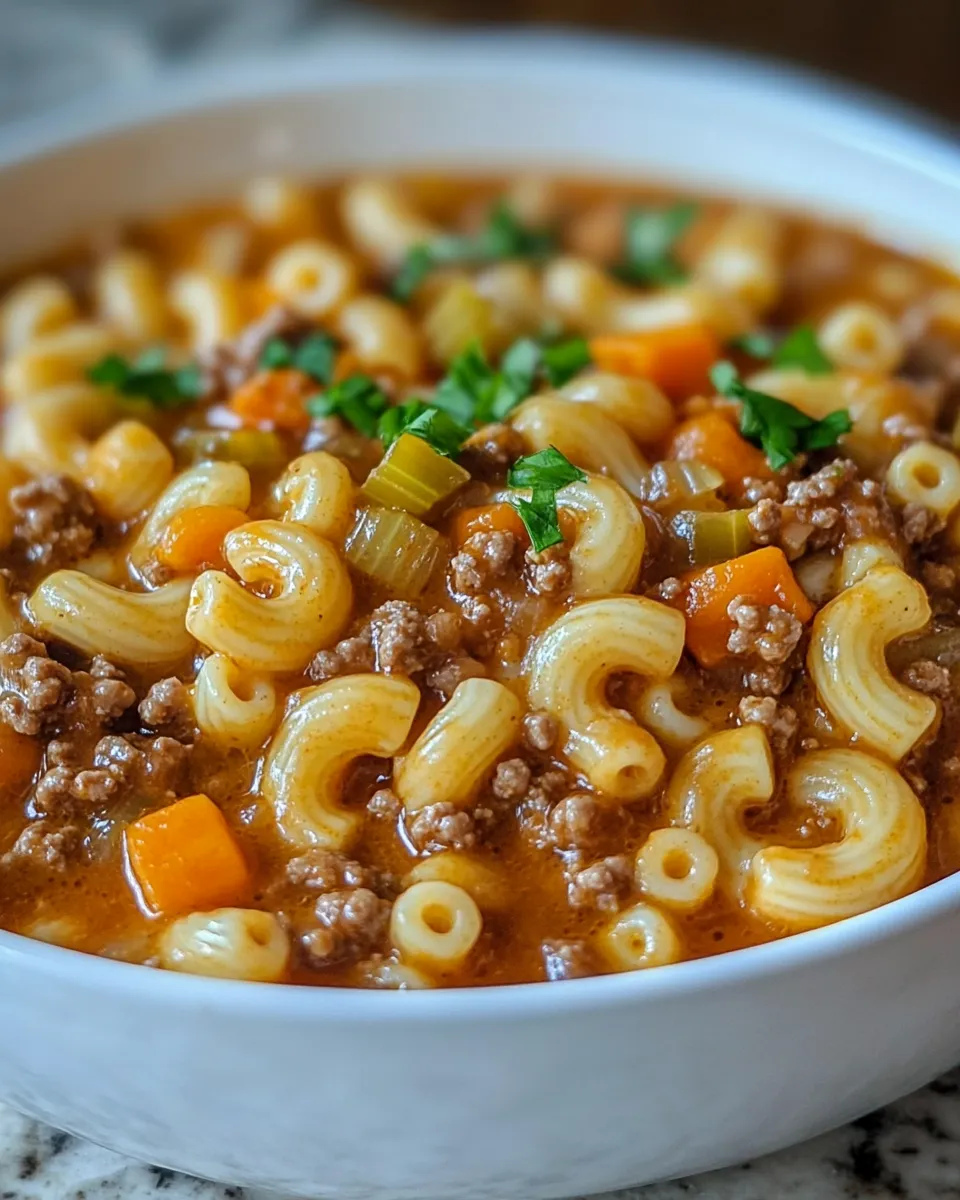 Hearty Cheeseburger Macaroni Soup: The Ultimate Cold-Night Fix