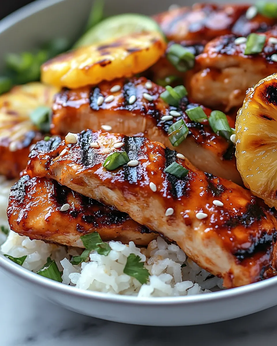 Mouthwatering Hawaiian Huli Huli Chicken Stack Smoky Sweet Sensation