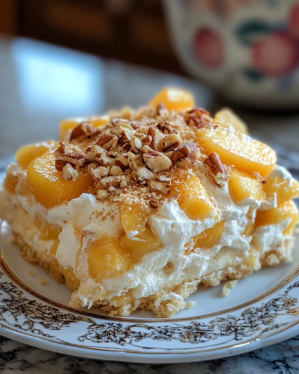 Heavenly Millionaire Peach Salad No Bake Delight