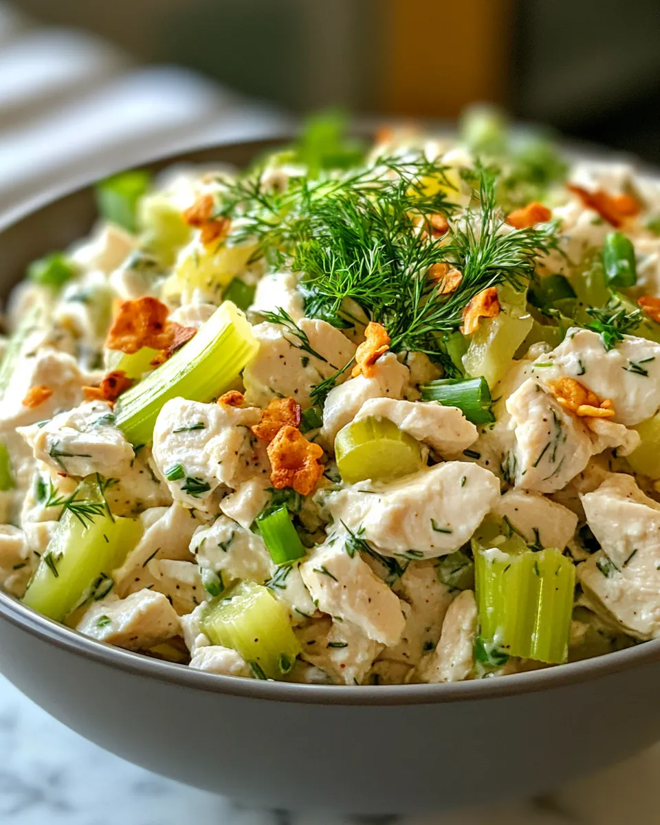 Mouthwatering Crunchy Dill Pickle Chicken Salad