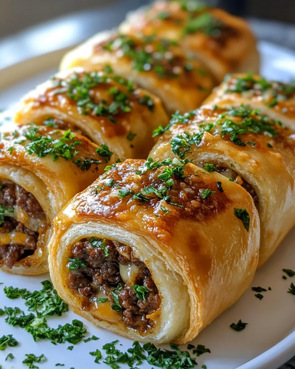 Cheesy Garlic Butter Cheeseburger Rollups – Total Comfort Food