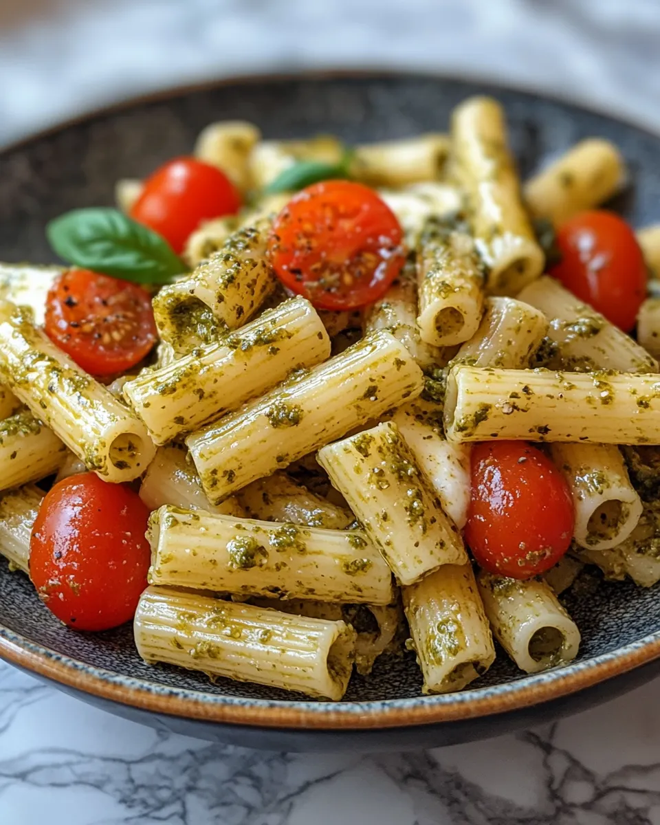 Craveworthy Creamy Pesto Caprese Pasta Salad