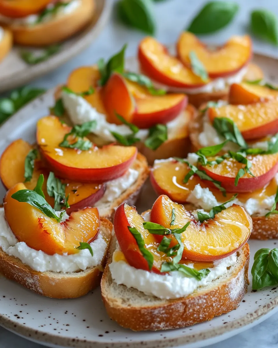 Irresistible Peach Bruschetta With Whipped Ricotta Summer Bliss