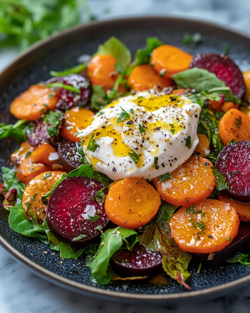 Obsessed Roasted Beets and Carrots Salad with Burrata