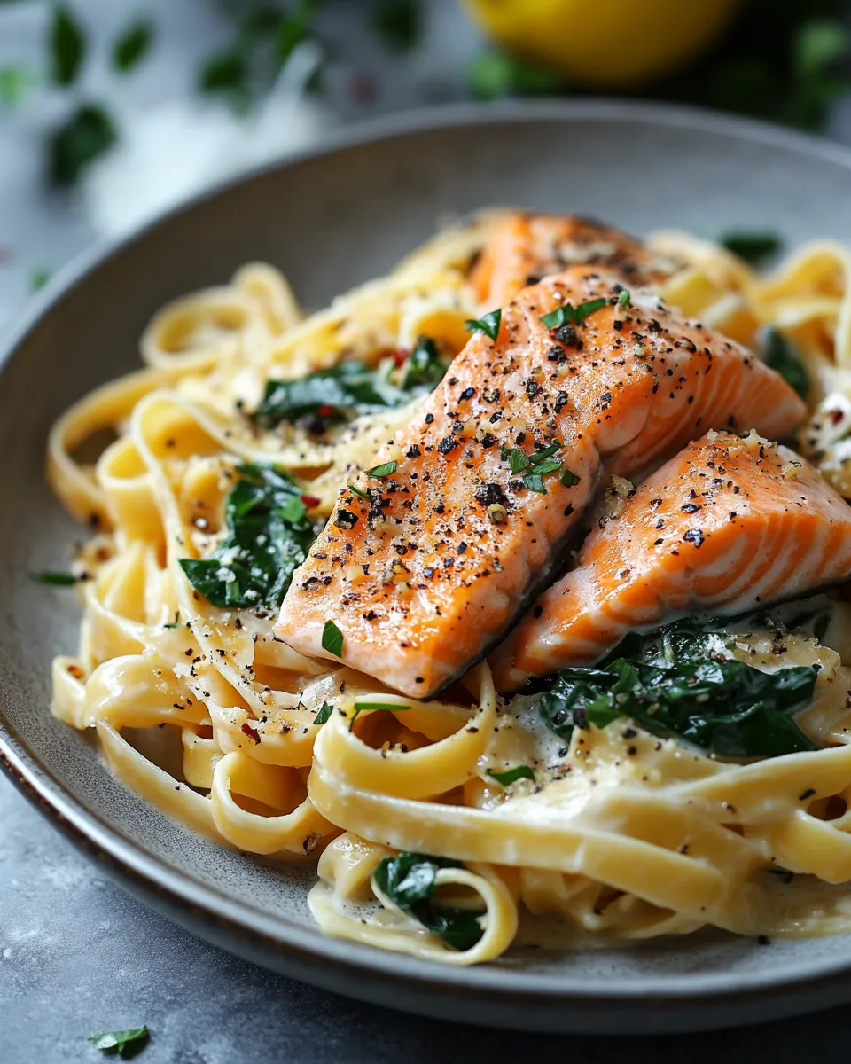 Decadent Creamy Salmon Spinach Pasta Rich Flavor Explosion
