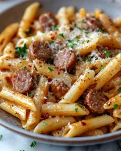 Easy Sticky Honey Garlic Sausage Pasta Skillet 26 0 0 9