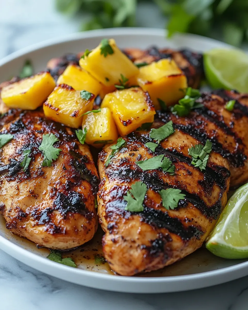 Delicious Grilled Mango Pineapple Chicken