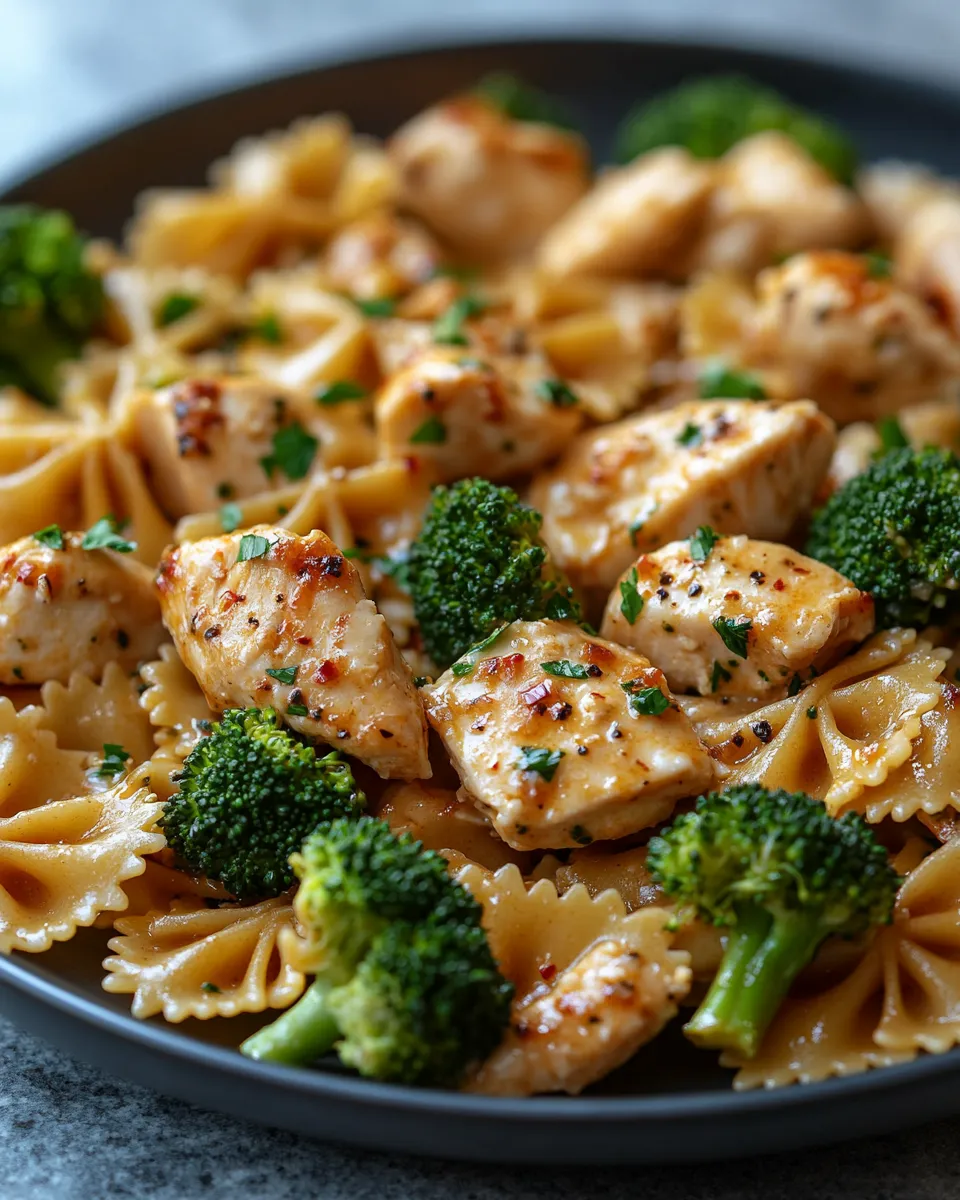 Ultimate Cowboy Butter Lemon Bowtie Chicken Pasta with Broccoli