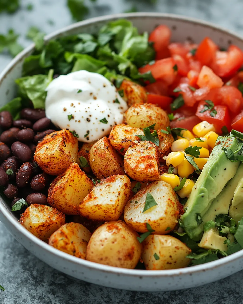 Mouthwatering Loaded Potato Taco Bowl