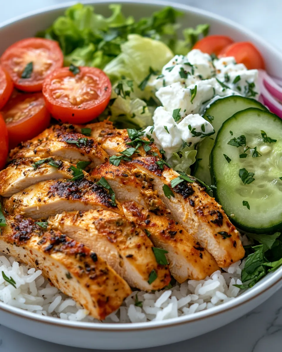 Delicious Greek Chicken Tzatziki Bowl