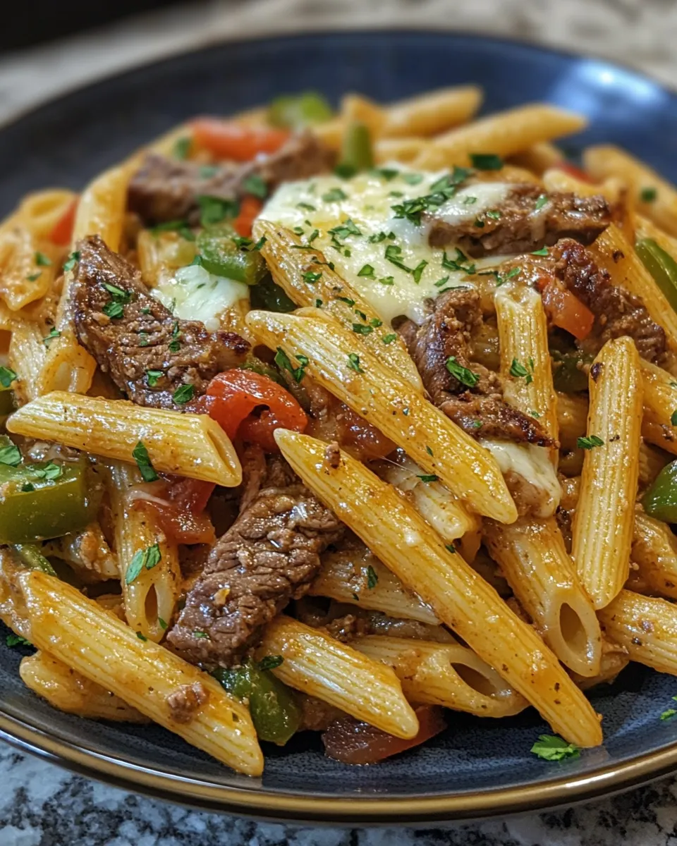 Mouthwatering Philly Cheese Steak Pasta