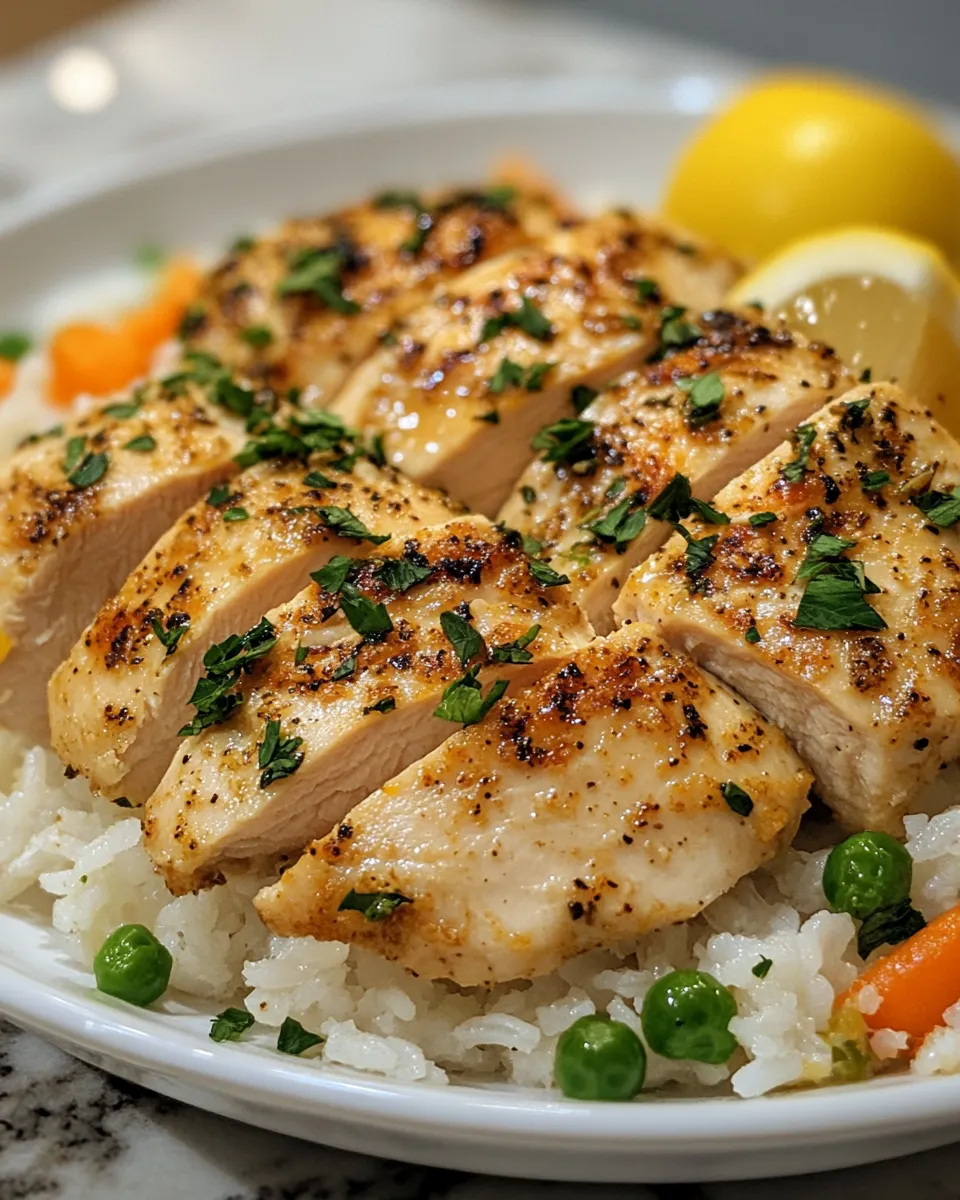 Delicious Slow Cooker Lemon Herb Chicken and Rice