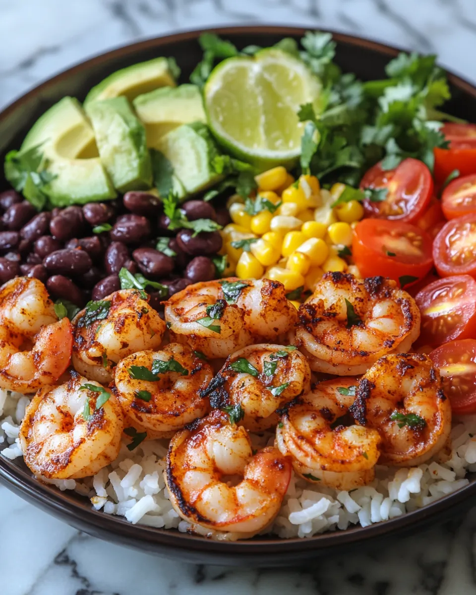 Fresh Cilantro Lime Shrimp Rice Bowl