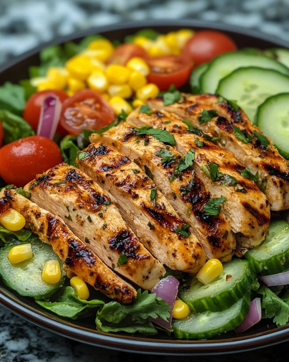 Grilled Chicken Avocado Summer Salad