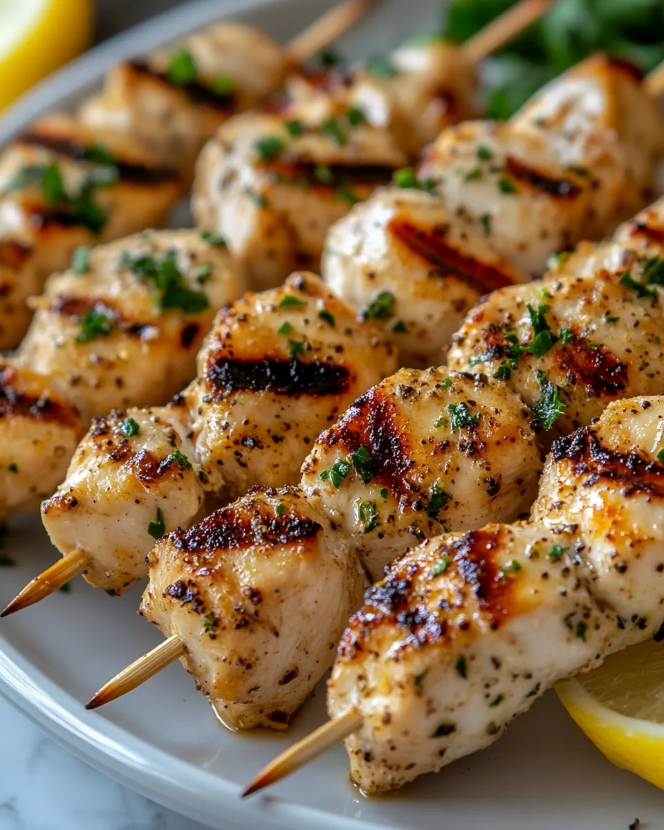 Irresistible Grilled Ranch Garlic Parmesan Chicken Skewers