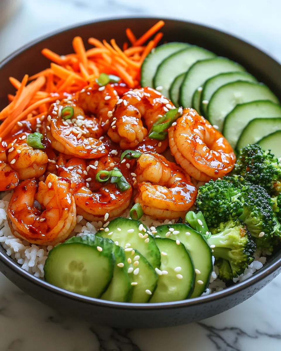 Savory Spicy Shrimp Rice Bowl